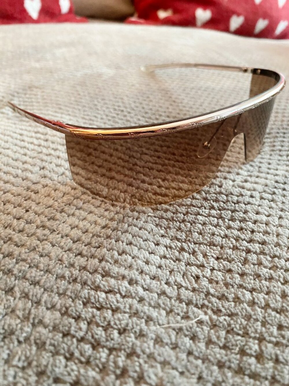 Dior vintage Iroquoi wraparound gold logo sunglasses